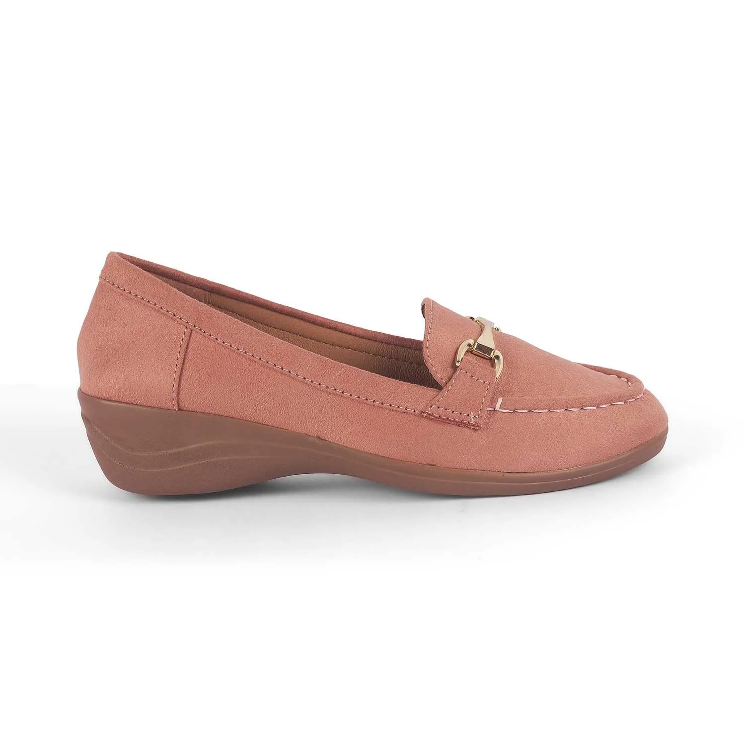 Stretchable Tresmode Lucia Pink Women's Casual Wedge Loafers