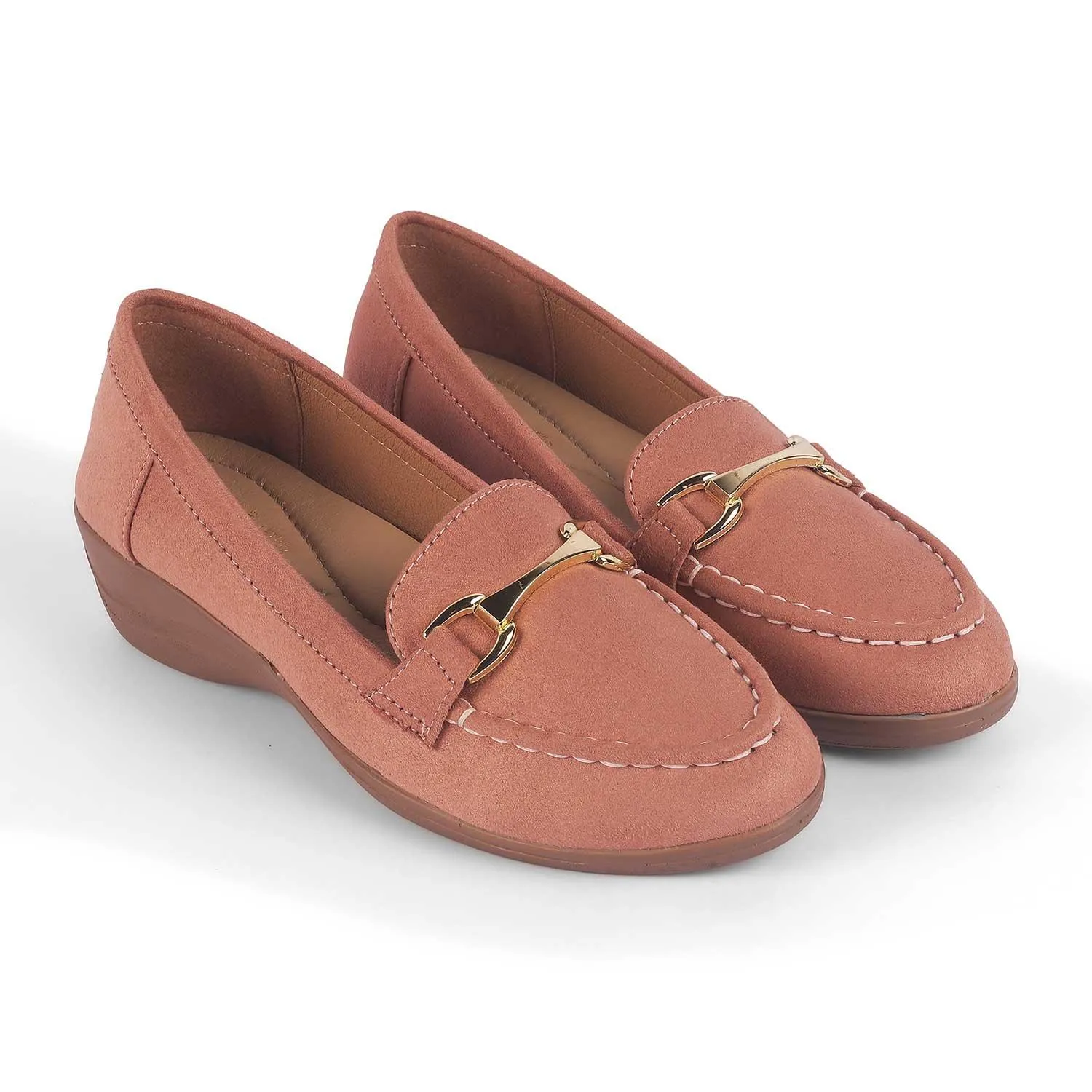 Comfortable Slip-on Fit Tresmode Lucia Pink Women's Casual Wedge Loafers