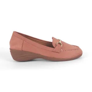 Stretchable Tresmode Lucia Pink Women's Casual Wedge Loafers
