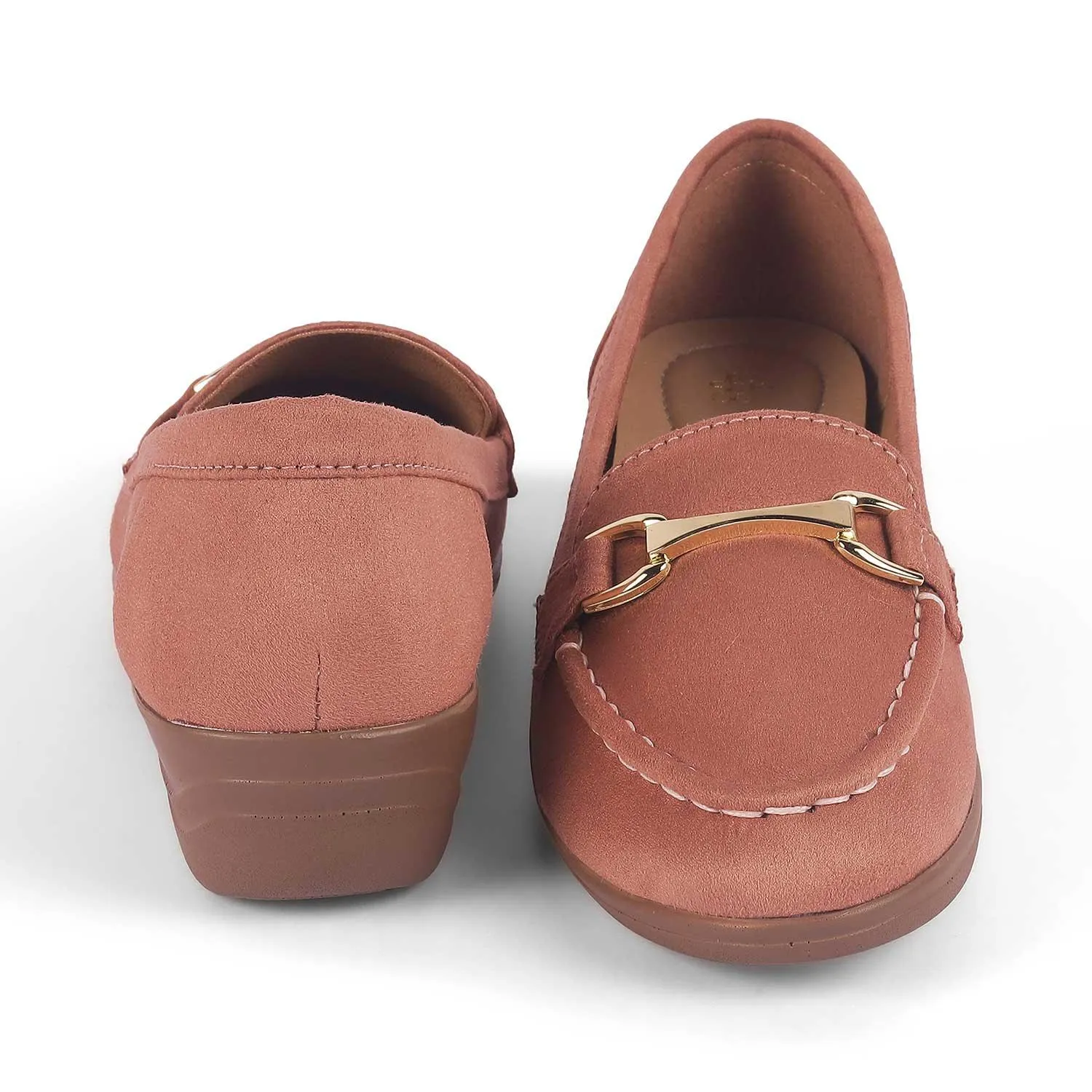 Tresmode Lucia Pink Women's Casual Wedge Loafers Cloud Flow Pull Tab