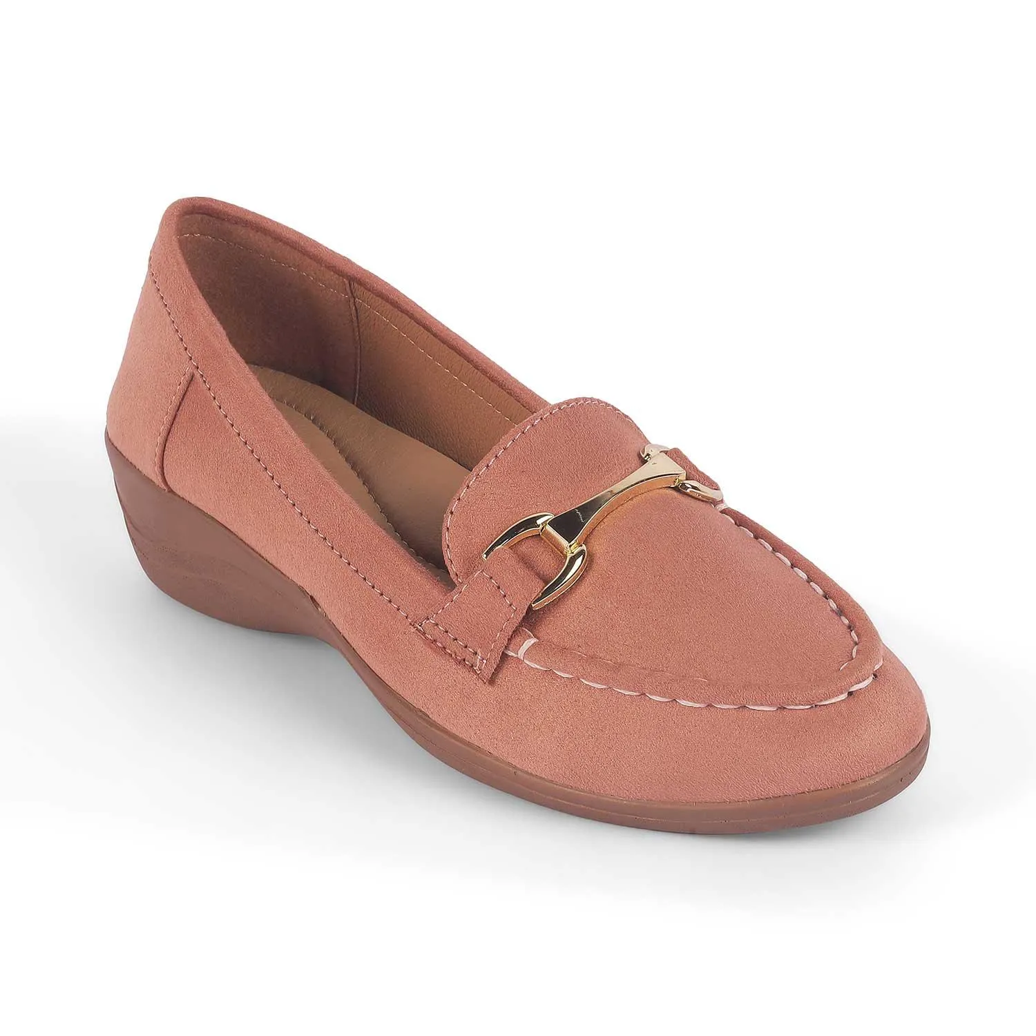 slim fit Tresmode Lucia Pink Women's Casual Wedge Loafers
