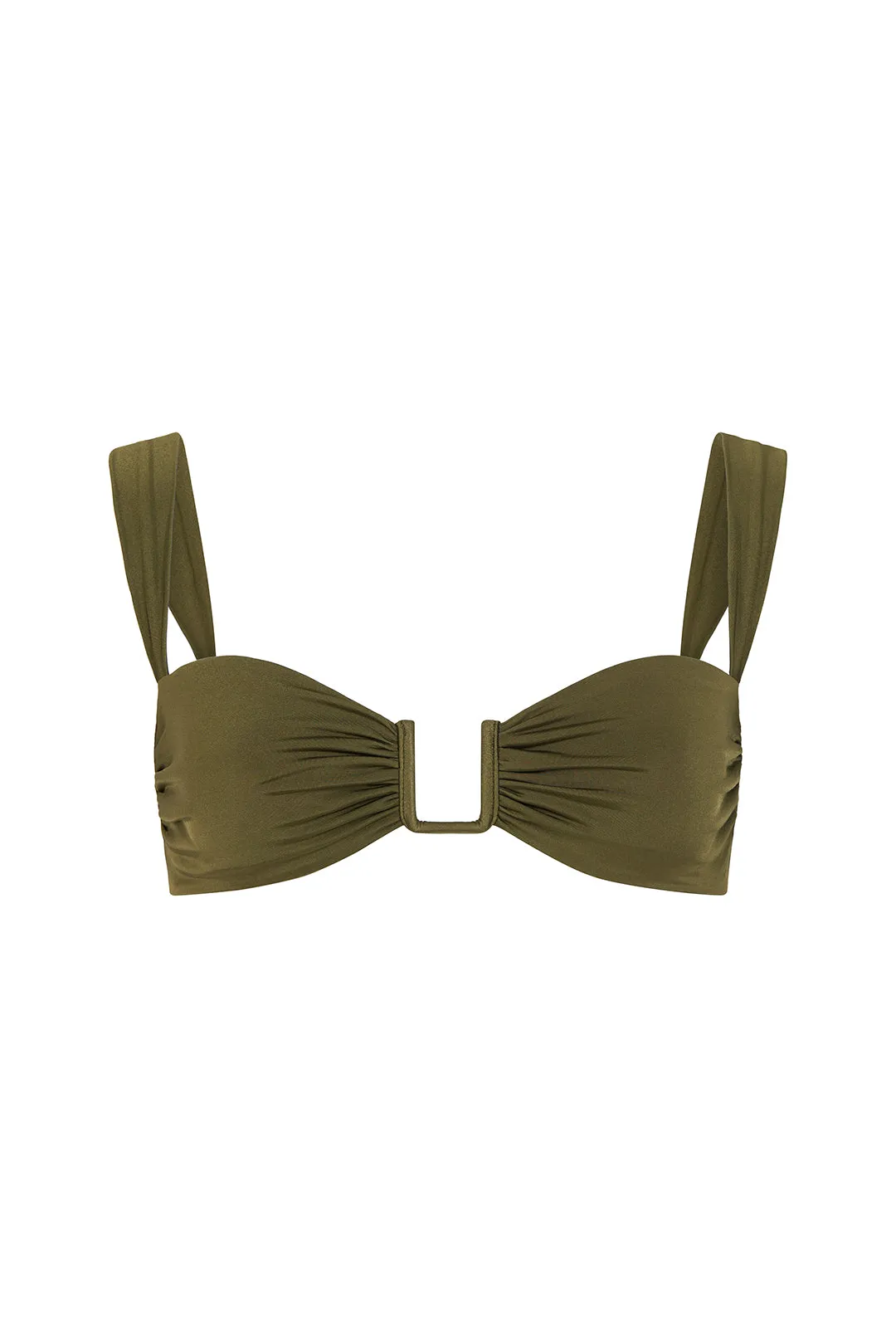 Tropical Wear Shelf Bra Cannes Top - Olive Shine