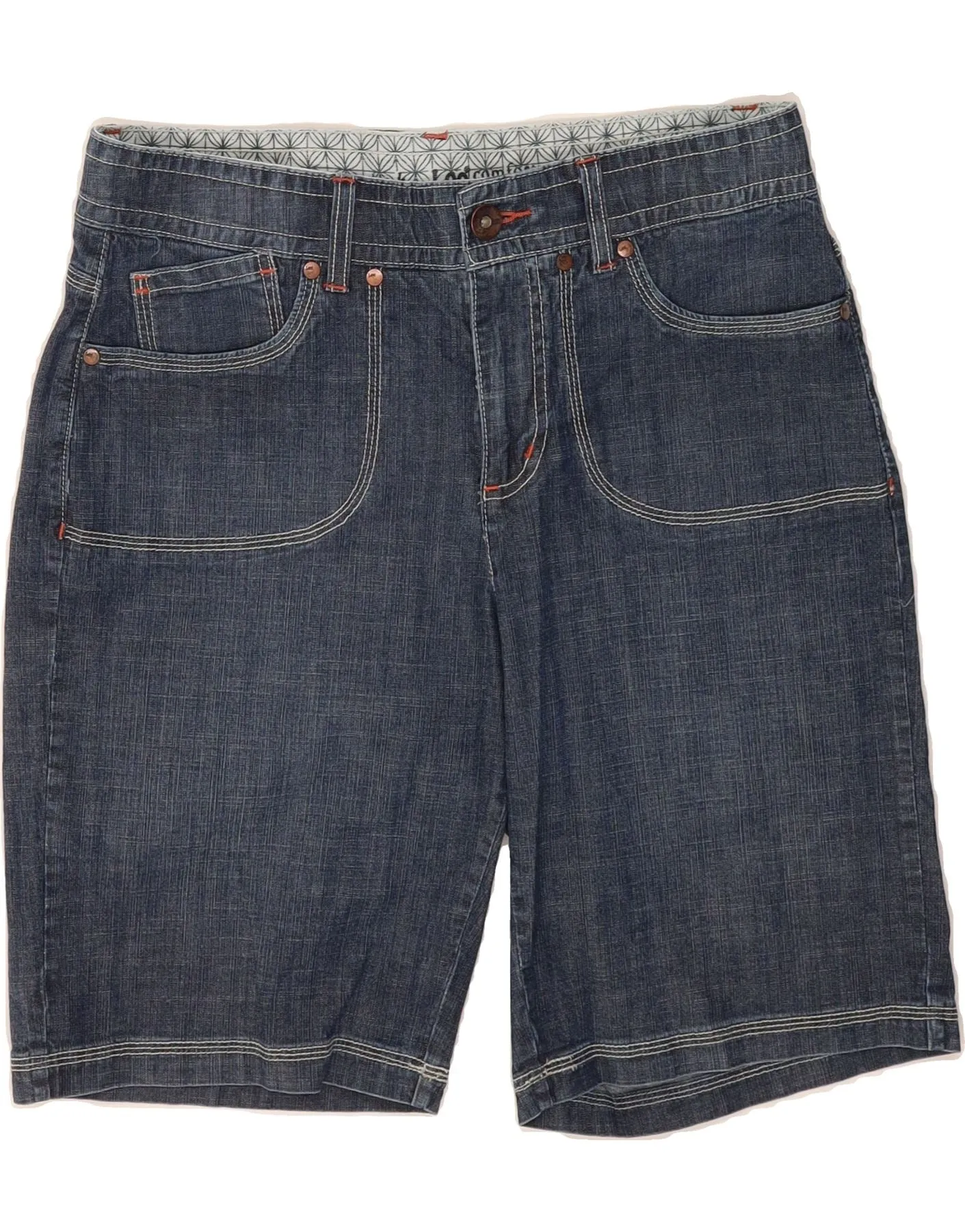 LEE Womens Denim Shorts US 12 Large W32 Blue Cotton Punk style Flame Retardant Coating