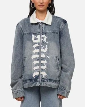 Moisture Wicking Layer Party outfit Saint Morta Gothic Distressed Denim Jacket Dirty Denim
