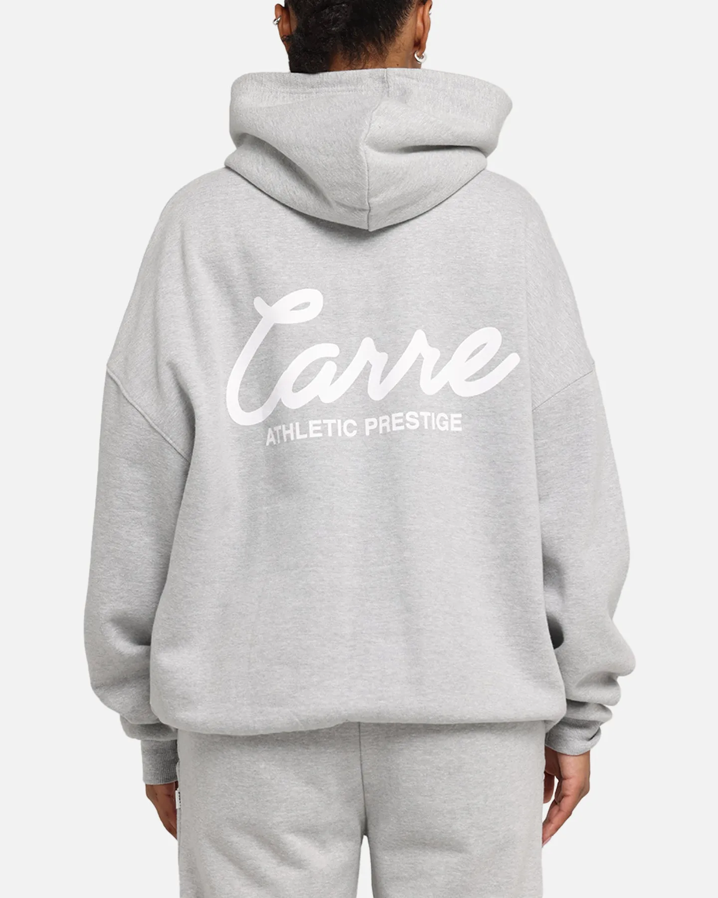 Durable Zipper Mountain Climbing Carre Prestige Script Hoodie Grey Marle