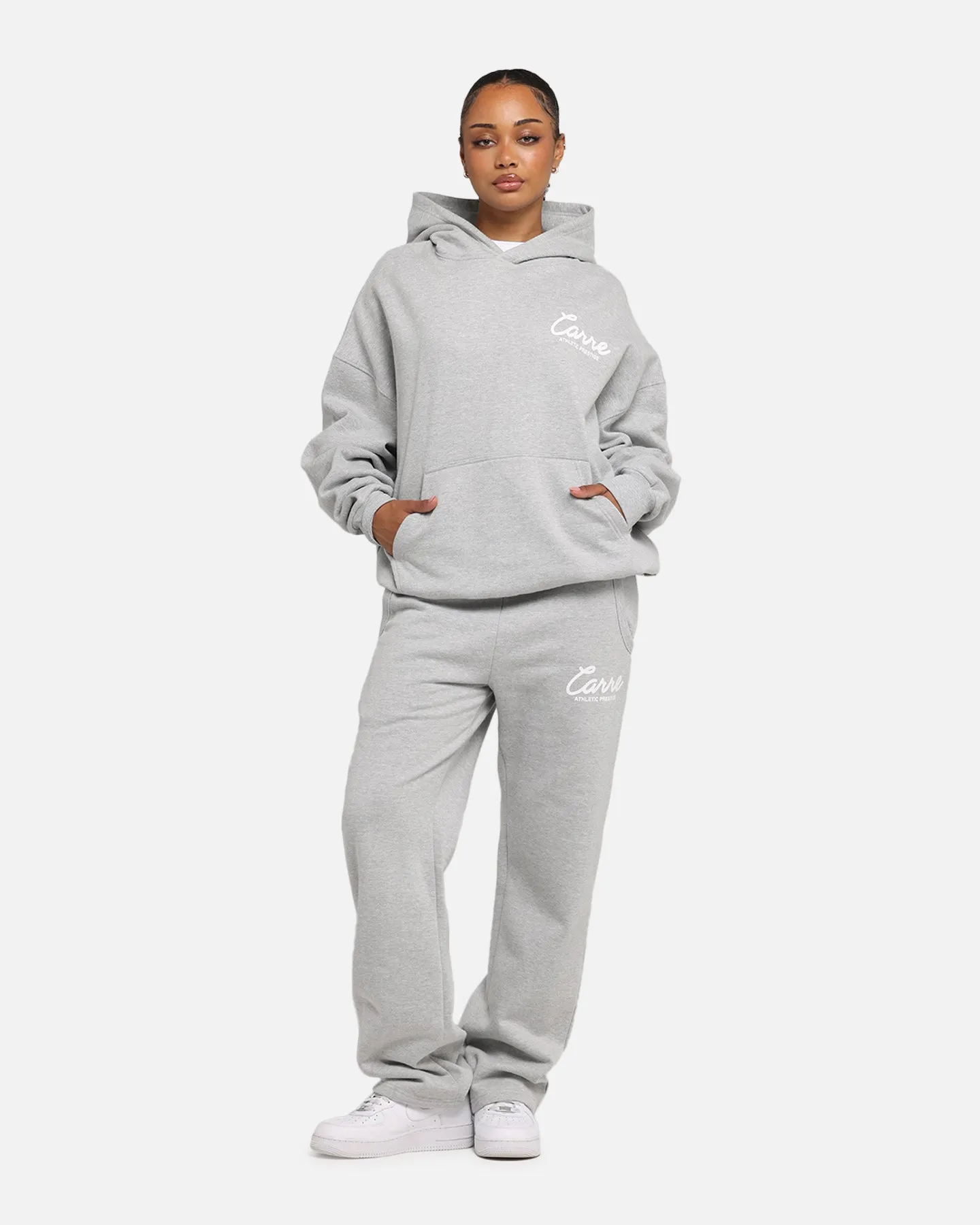 Carre Prestige Script Hoodie Grey Marle Temperature control
