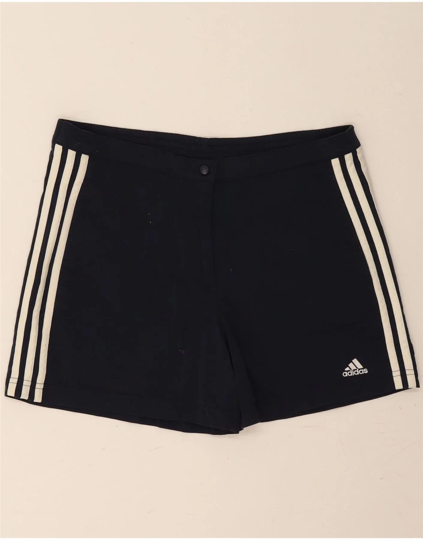 ADIDAS Womens Climalite Casual Shorts UK 14 Large W32 Navy Blue Polyamide Unisex Design