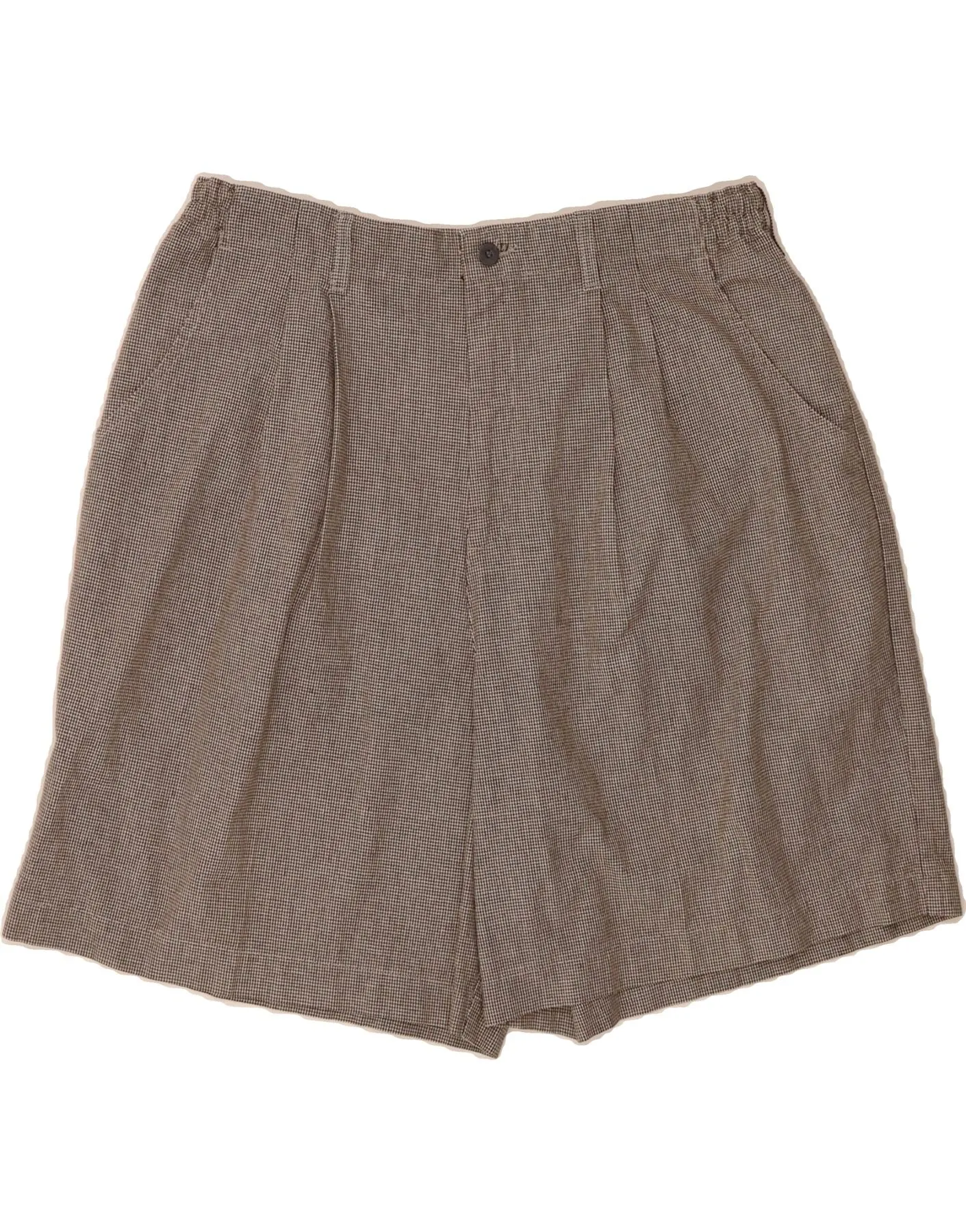 Reinforced Hemlines LEE Womens High Waist Chino Shorts US 16 2XL W32  Grey Houndstooth Cotton