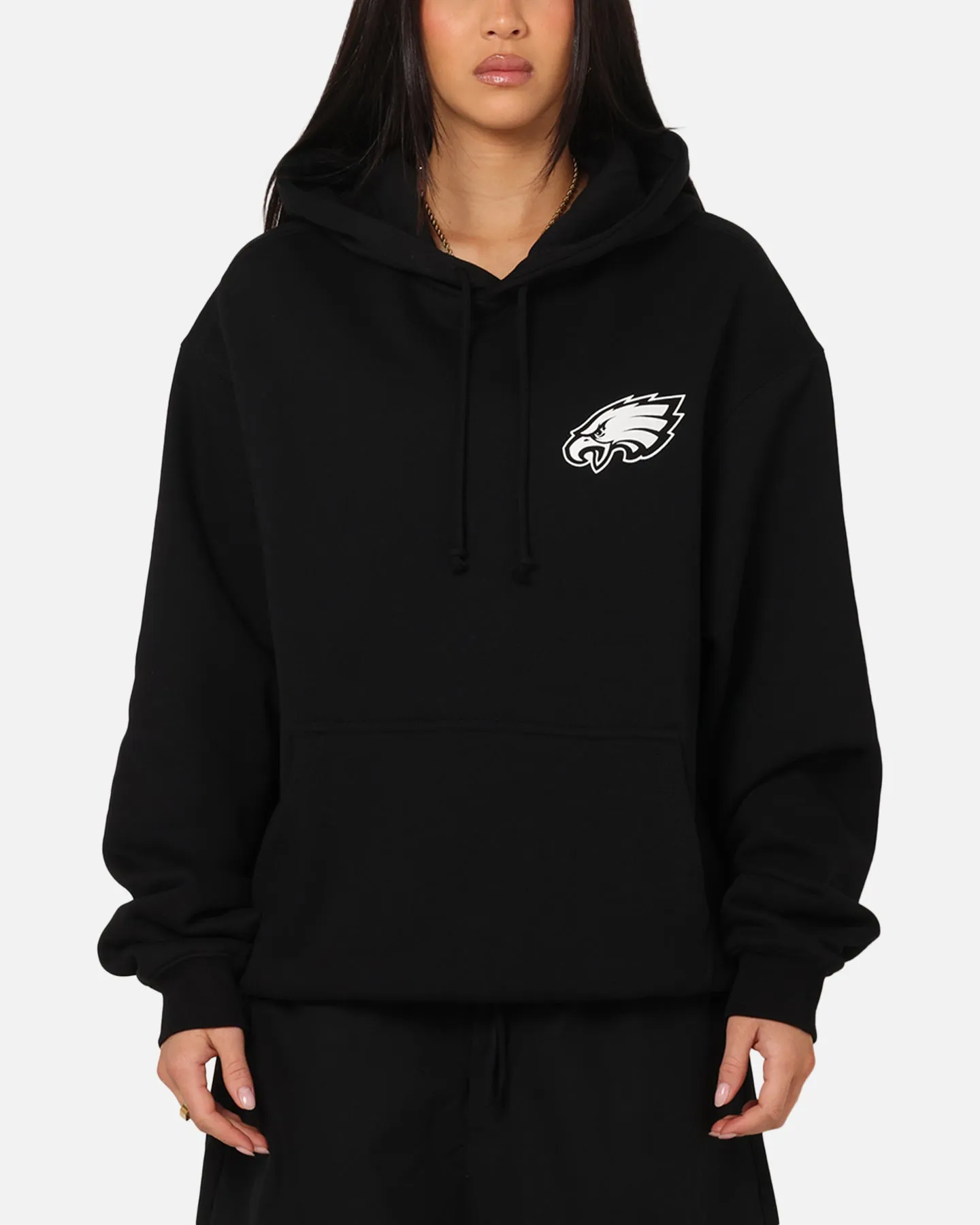 Majestic Athletic Philadelphia Eagles Champs Serial Mono Hoodie Black Rural style