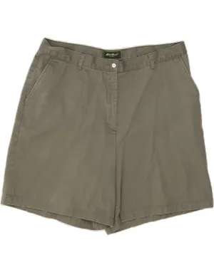 fresh start EDDIE BAUER Womens High Waist Chino Shorts US 18 2XL W34 Khaki Cotton