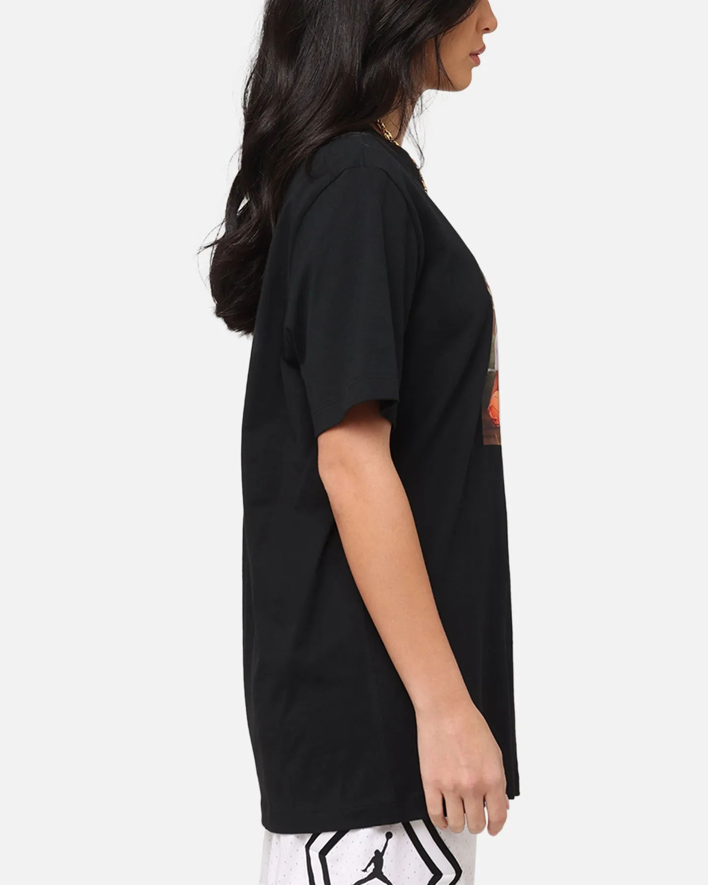 Jordan Brand Photo Crewneck T-Shirt Black/Black Relaxed and Comfy Flexible Ribbed Neckline