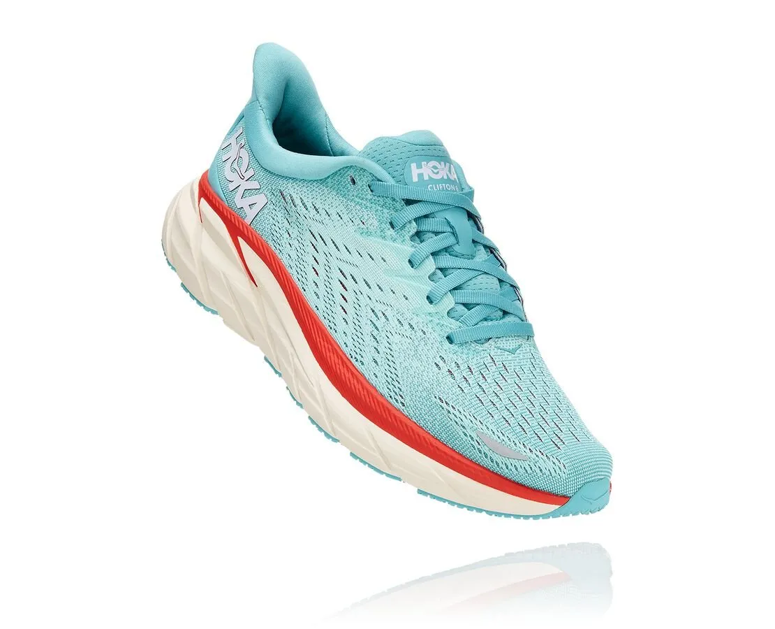 Hoka One One scarpa da corsa da donna Clifton 8 1119394/AEBL aquarelle/eggshell blue high - arched running shoes running in a color run shoes