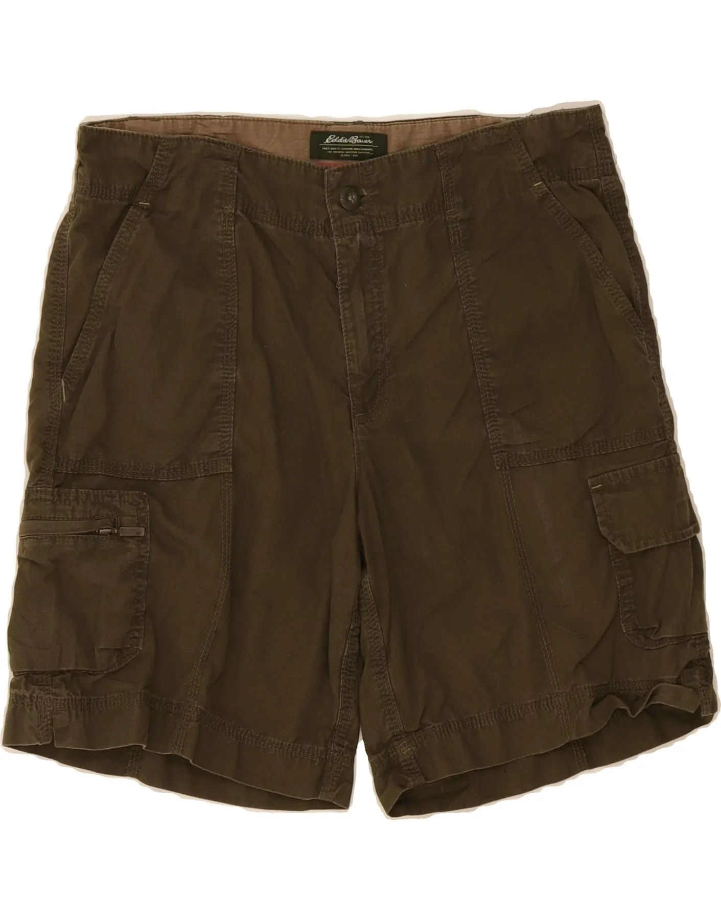 EDDIE BAUER Womens Cargo Shorts US 8 Medium W32 Khaki Cotton Flexible shape Soft Material