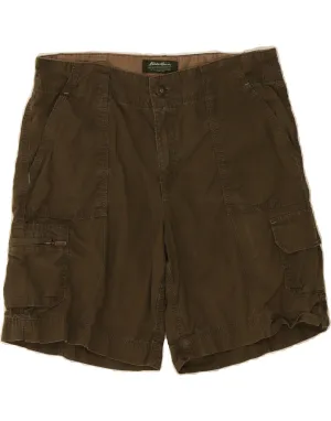 EDDIE BAUER Womens Cargo Shorts US 8 Medium W32 Khaki Cotton Flexible shape Soft Material