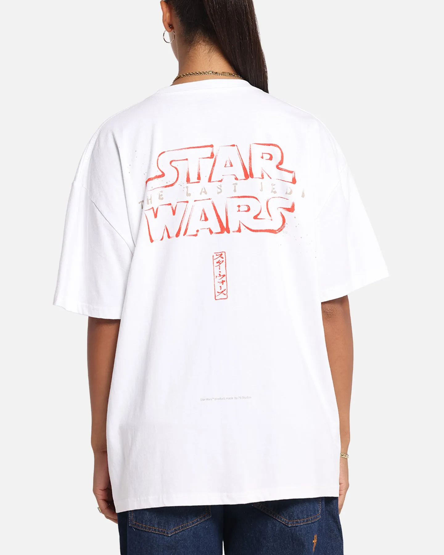 City Smart Look Quick Dry Technology 73 Studio Star Wars Takumi Last Jedi Vintage T-Shirt White