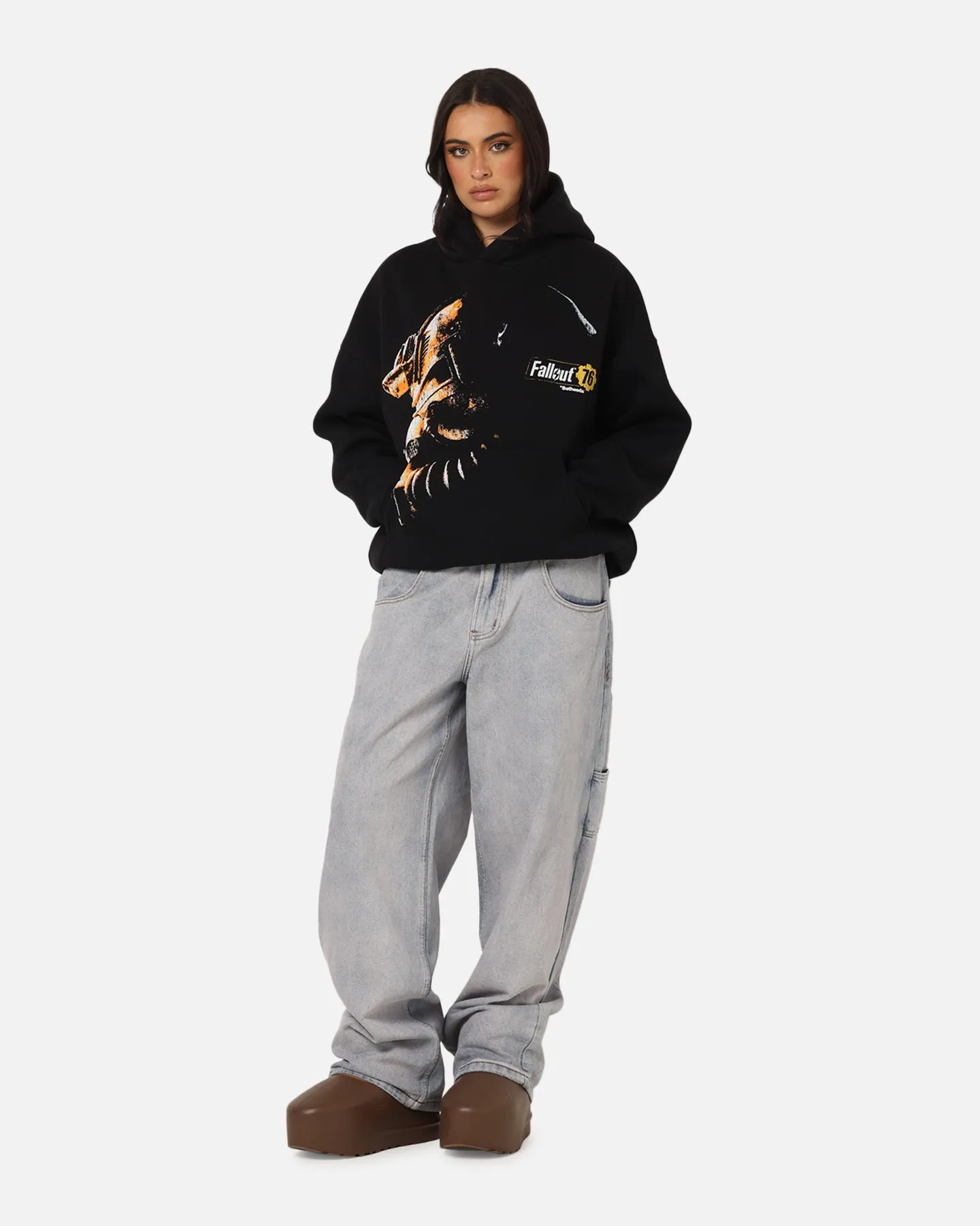 73 Studio X Fallout '76 Fallout Premium Hoodie Black Street Ease Flex Fit Fabric