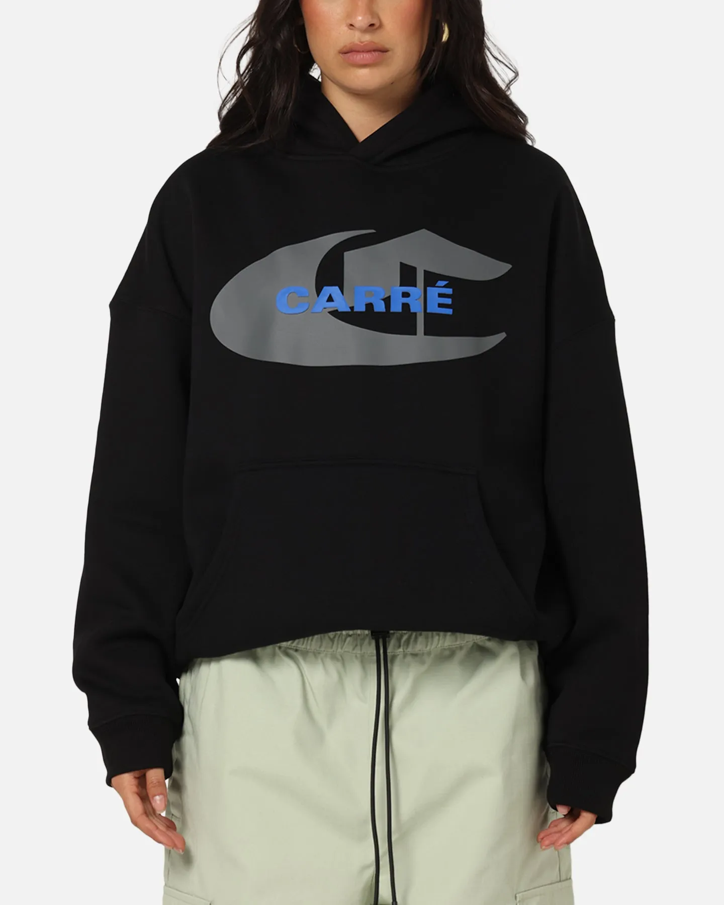 Carre Crested Hoodie Black Squirrel like