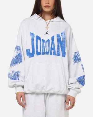 Jordan Brooklyn Collegiate Pullover Hoodie Birch Heather Grey Wrinkle Resistant