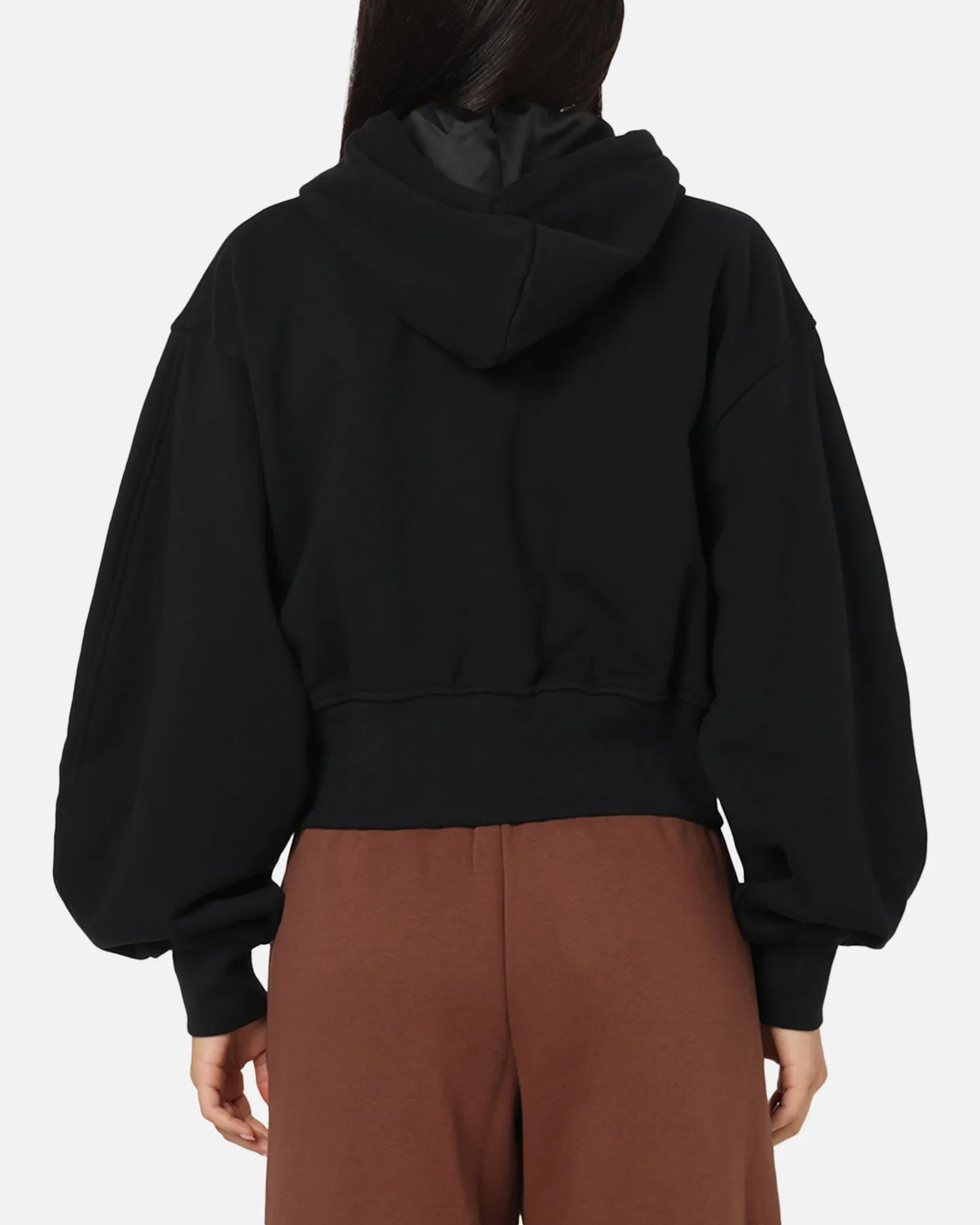 microfiber Jordan Women's Flight Fleece Satin-Lined Hoodie Black/Dark Smoke