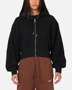 Jordan Women's Flight Fleece Satin-Lined Hoodie Black/Dark Smoke Trend-Driven