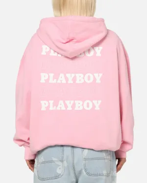 Playboy Stack Washed Hoodie Washed Pink Low Carbon