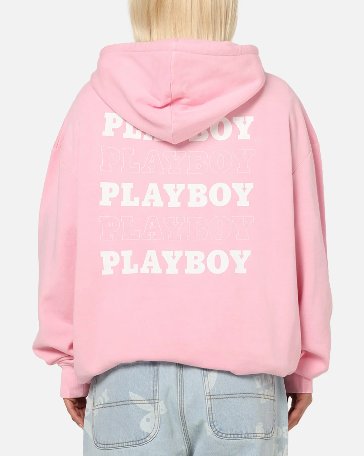 Playboy Stack Washed Hoodie Washed Pink Low Carbon