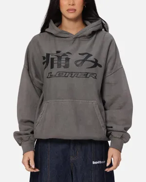 Loiter Ultimate Pain Hoodie Washed Charcoal Hippie style