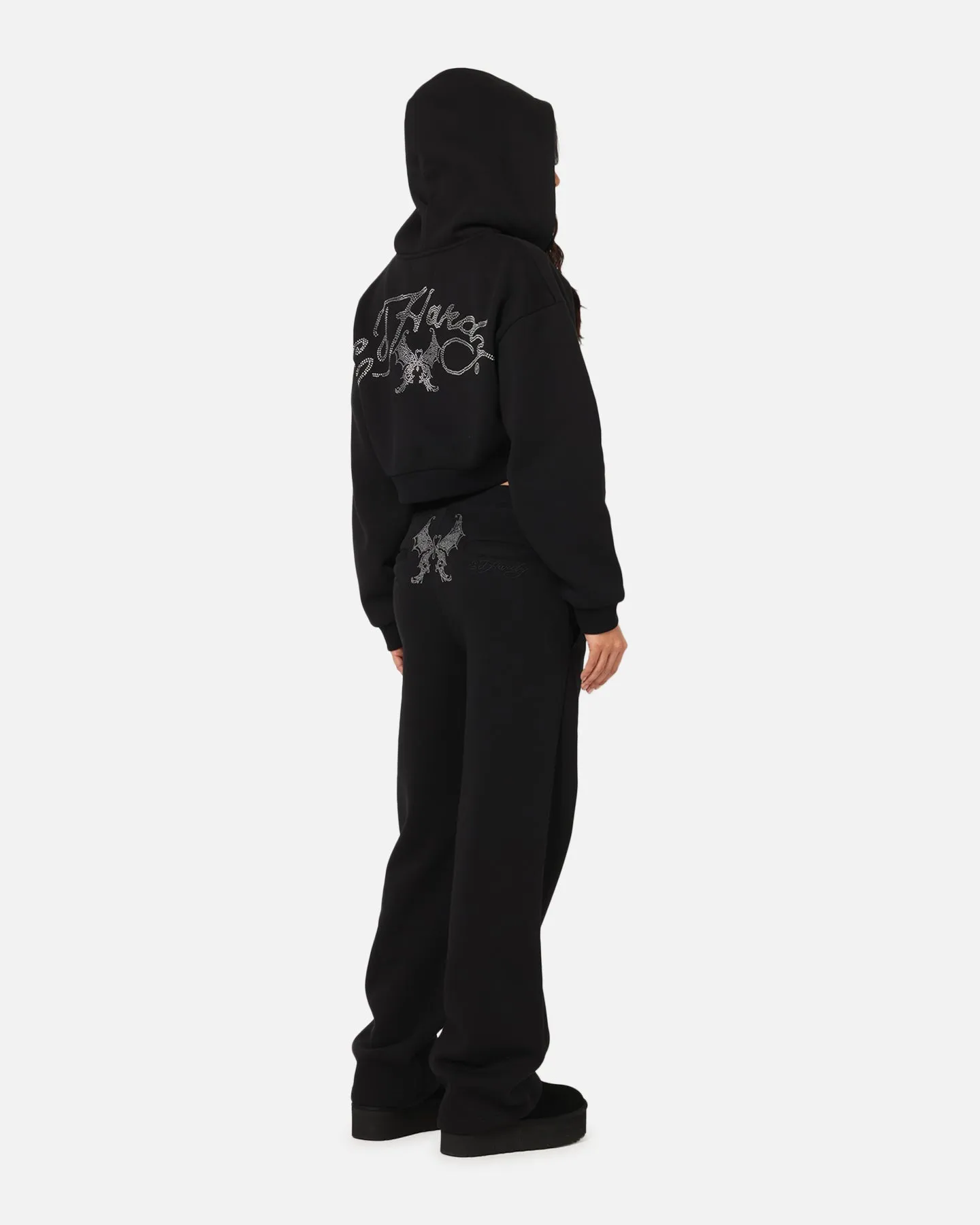 Urban Style Ed Hardy Women's Butterfly Effect Hoodie Black