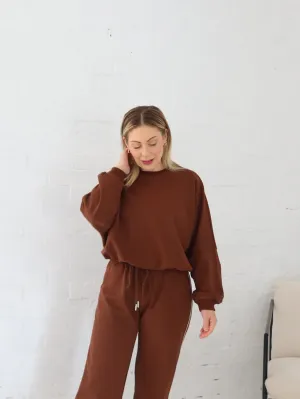 Gender Neutral colorful Sullivan Sweatshirt - Chocolate