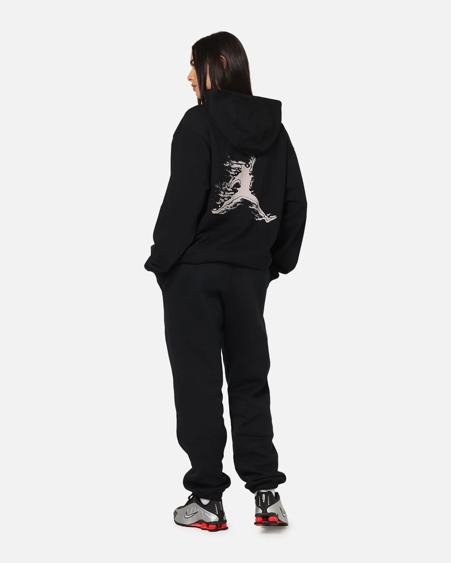 Jordan Dri-FIT Graphic Pullover Hoodie Black/White Comfort Fit Brown bear like