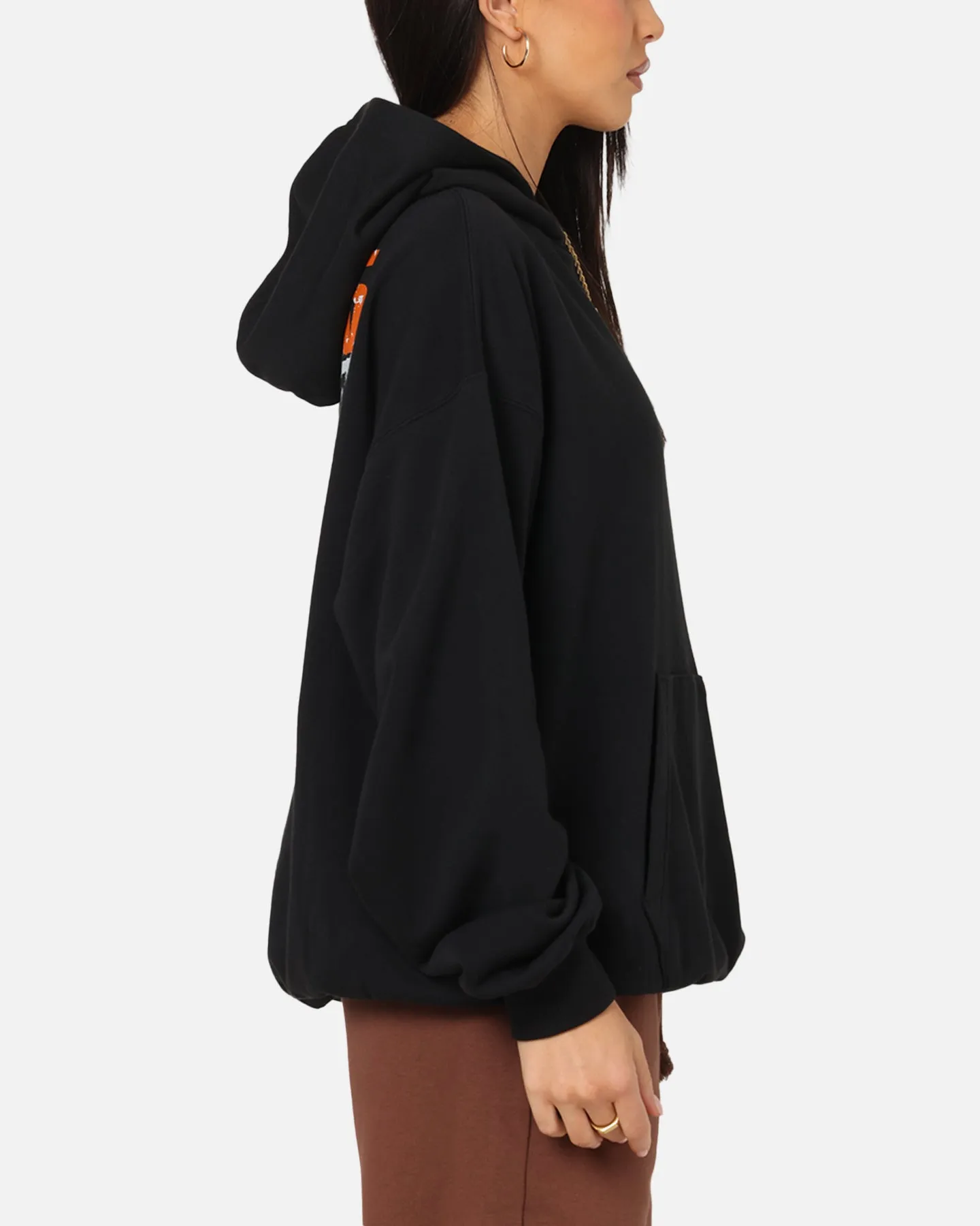 Jordan Brooklyn Shattered Back Board Oversized Pullover Hoodie Black Low Carbon