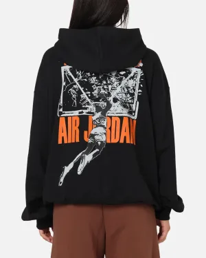 Jordan Brooklyn Shattered Back Board Oversized Pullover Hoodie Black Ant like Muskrat like