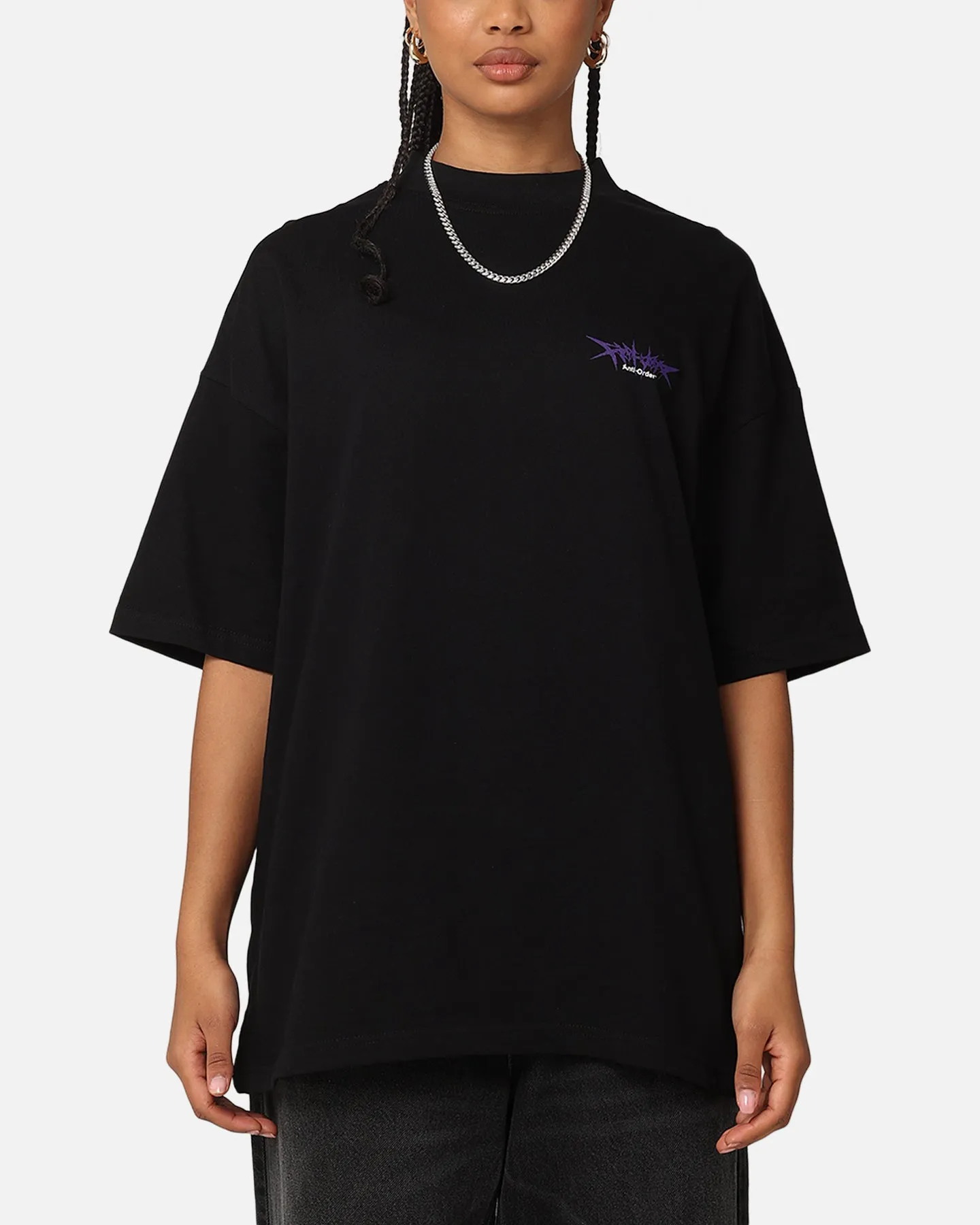 Sporty essentials Stylish Day Wear The Anti Order Metal Mock Neck T-Shirt Black