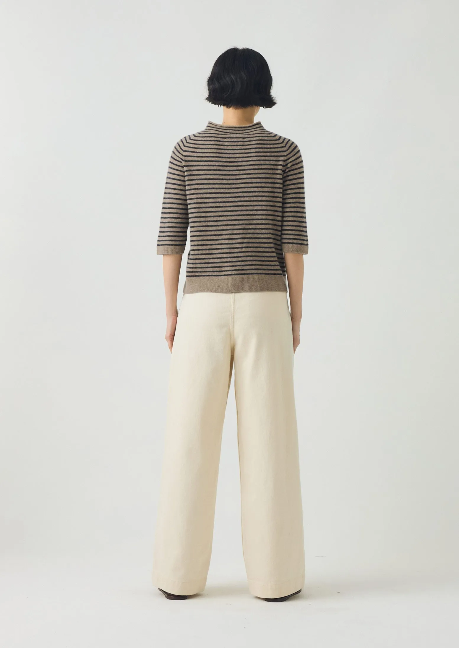 stain guard Annie Organic Denim Full Length Jeans | Ecru