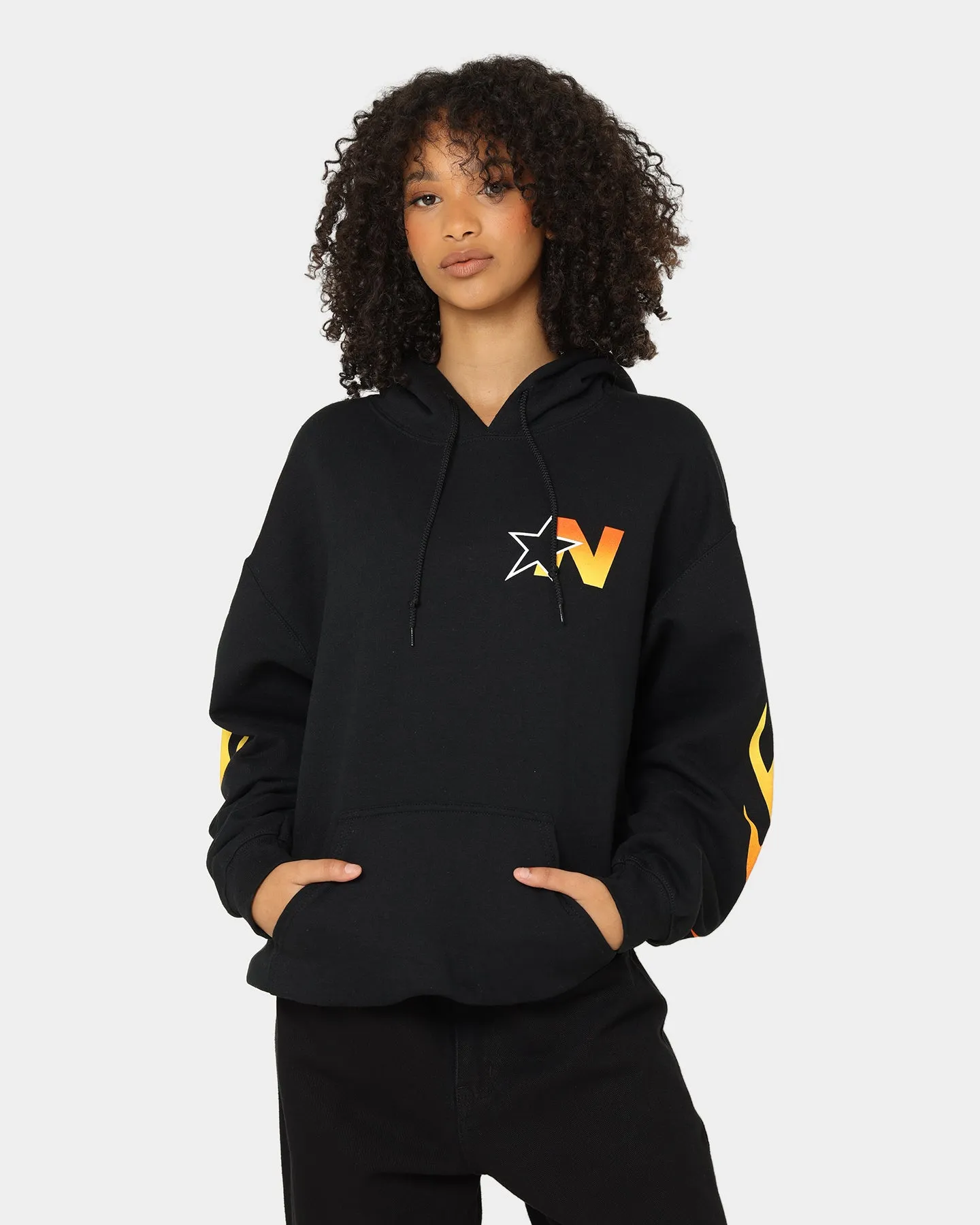 Ultimate Wear AntiPilling NSYNC Flame Photo Hoodie Black