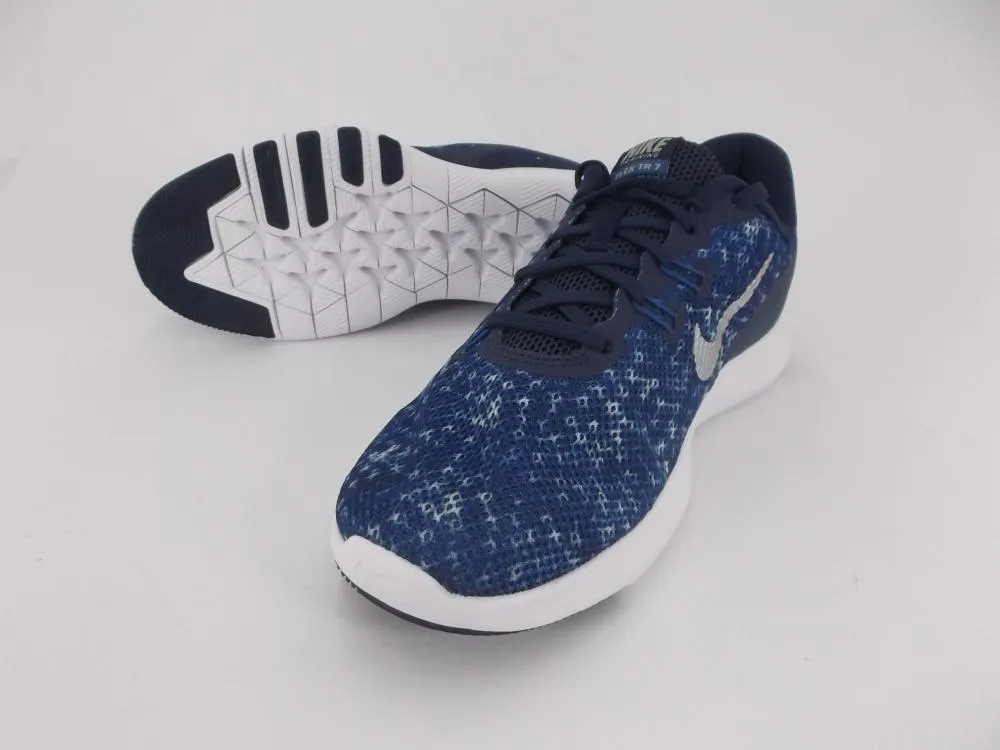 Abrasion Resistant Toe Cap Nike Flex Trainer scarpa fitness da donna 7 917714 400 binary blue-metallic silver