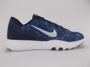 All terrain Breathable Knit Texture Nike Flex Trainer scarpa fitness da donna 7 917714 400 binary blue-metallic silver