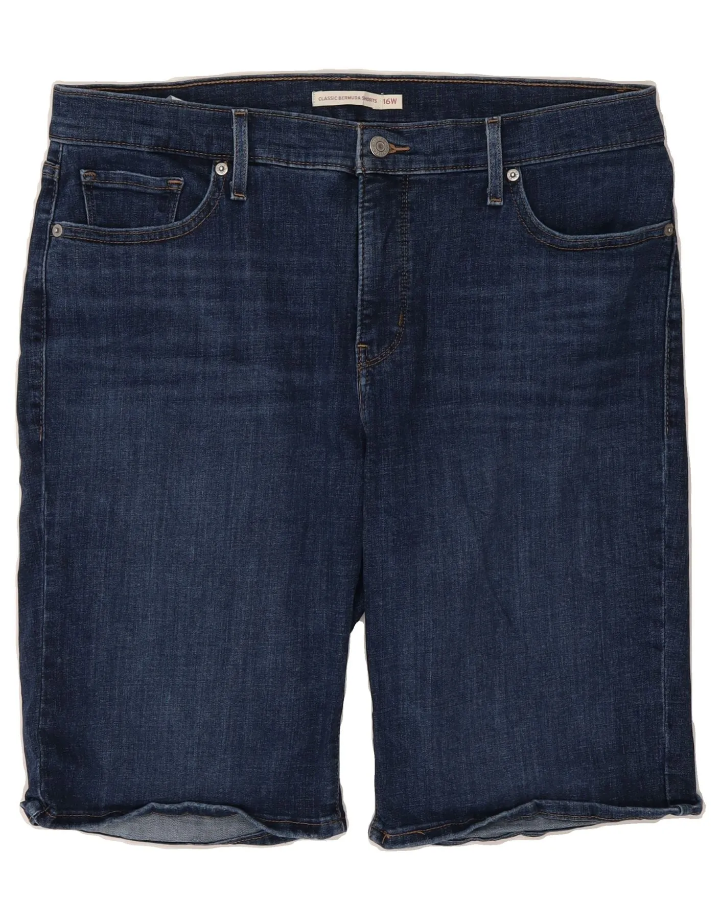 art industry fashion industry LEVI'S Womens Classic Bermuda Denim Shorts US 16 2XL W38 Blue Cotton