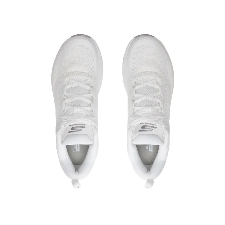 Skeckers scarpa da corsa da donna Go Run Supersonic Max 172086/WSL bianco-argento Knit Weave Upper