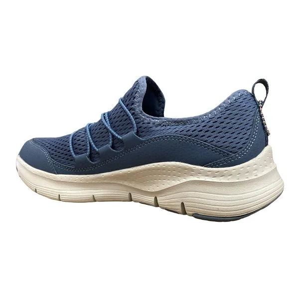 Skechers scarpa sneakers da donna Arch Fit Lucky Thoughts 149056 NVY blu single - layer sole shoes