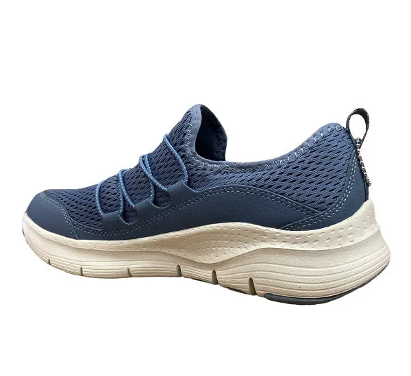 calf - high running shoes Contoured Footbed Support Skechers scarpa sneakers da donna Arch Fit Lucky Thoughts 149056 NVY blu