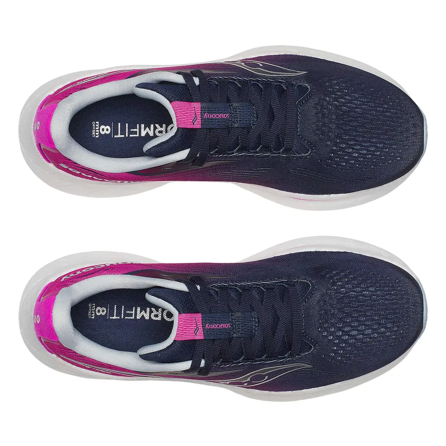 removable insole shoes Warm - weather running Saucony scarpa da corsa da donna Ride 18 S11000-160 blu-fucsia