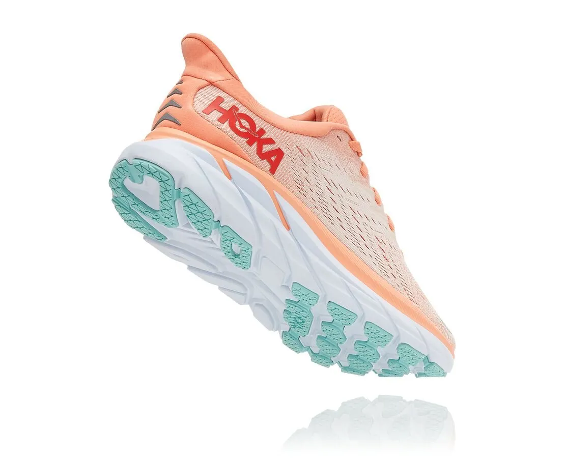 environmentally - conscious Hoka One One scarpa da corsa da donna Clifton 8 1119394/CSPY cantaloupe/silver peony