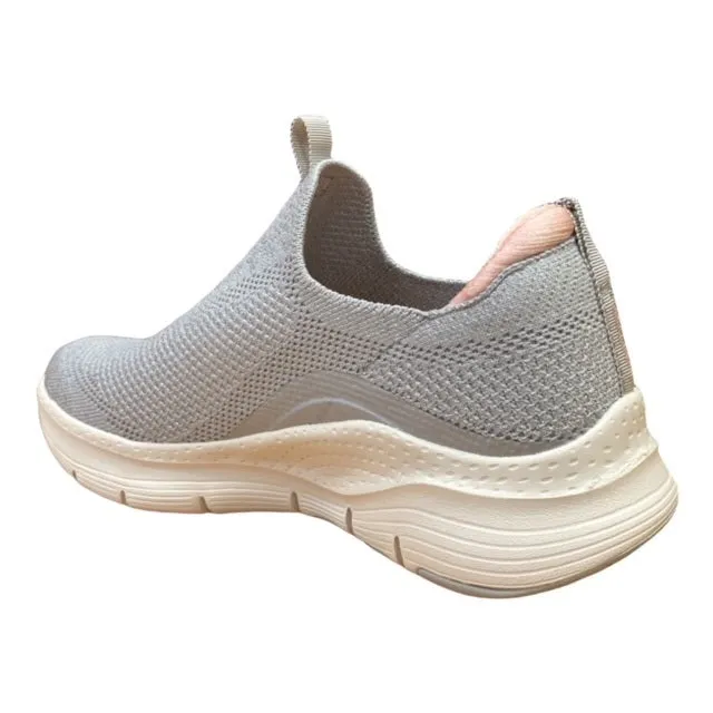 easy - to - wear shoes bold - patterns - style shoes Skechers scarpa sneakers da donna Arch Fit Keep IT UP 149415/LGPK grigio chiaro-rosa