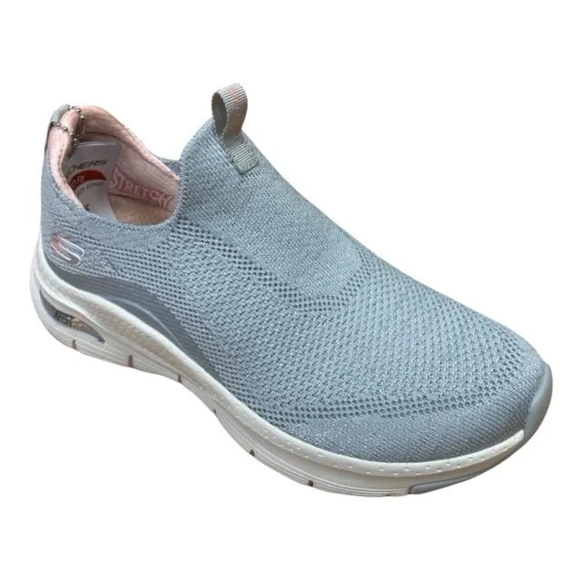 Skechers scarpa sneakers da donna Arch Fit Keep IT UP 149415/LGPK grigio chiaro-rosa removable - insole - convenience - replaceability shoes running on a synthetic track shoes