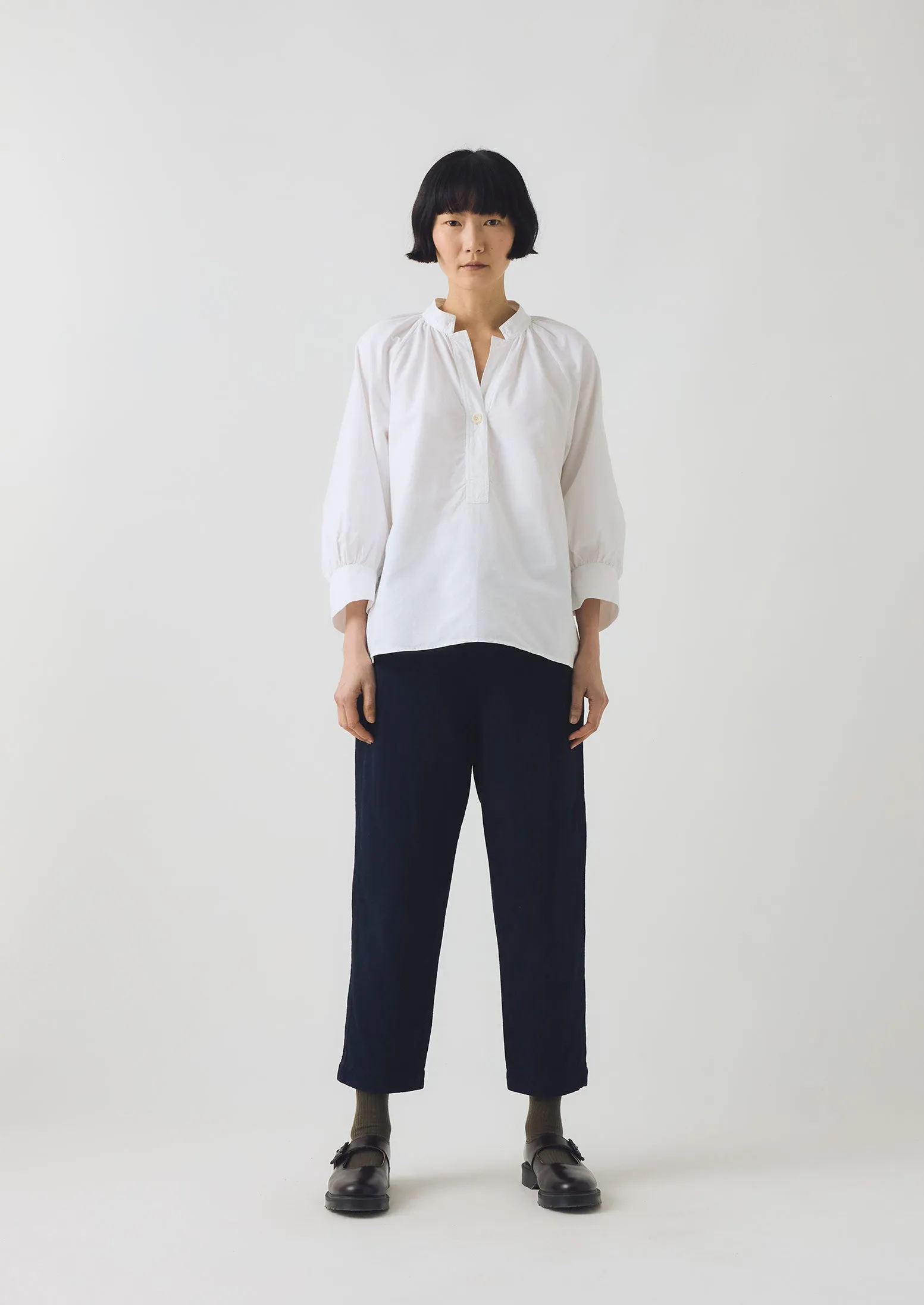 Alix Indigo Twill Pants | Indigo Flattering Comfort Wear Stain Resistant Weave