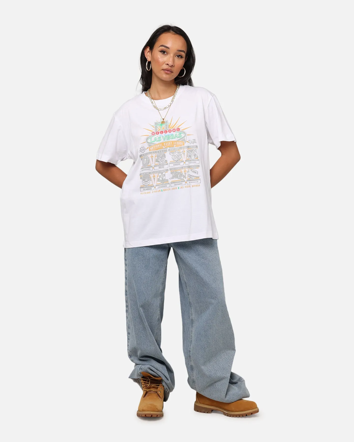 Tidwell NRL 2025 Las Vegas Round Sign T-Shirt White Casual Layer