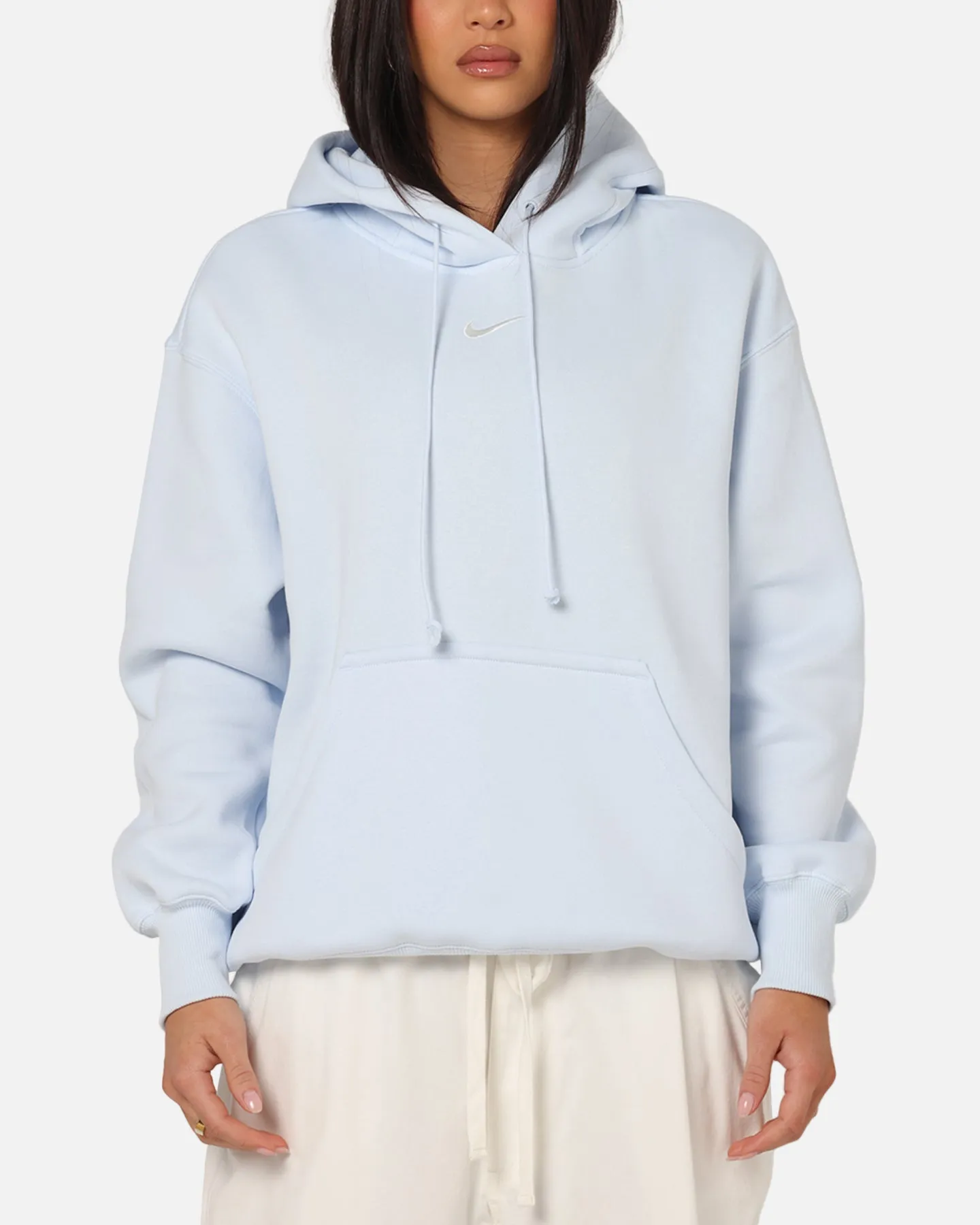 Nike Women's Sportswear Phoenix Fleece Oversized Pullover Hoodie Blue Generous Hood Space