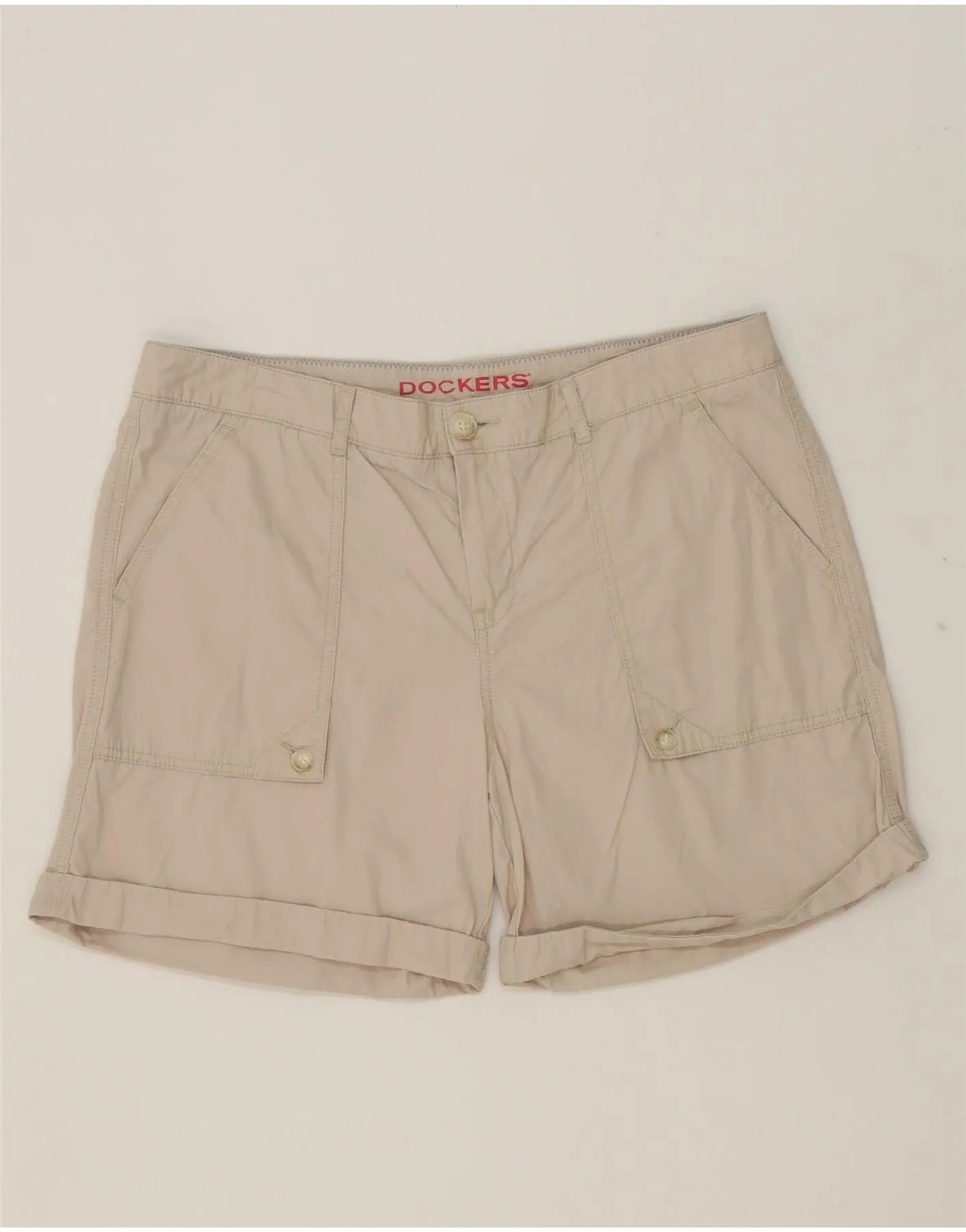 Cozy Feel DOCKERS Womens Mid Rise Chino Shorts US 14 XL W34  Beige Cotton