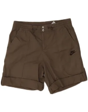 NIKE Womens Chino Shorts UK 10/12 Medium W30 Khaki Polyester Waterproof Feature Soft Feel